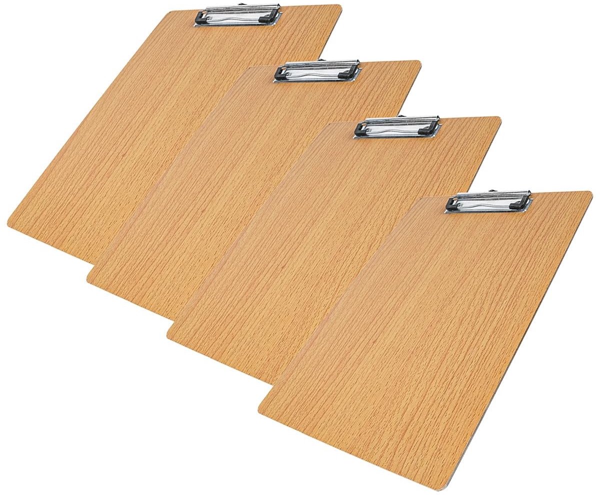 Cosensi- Klemborden 4-pack - Duurzaam Hardboard - Documenthouder A4 - Stevige Veergreep - Verborgen Ophanggat - Ruimtebesparend Ontwerp