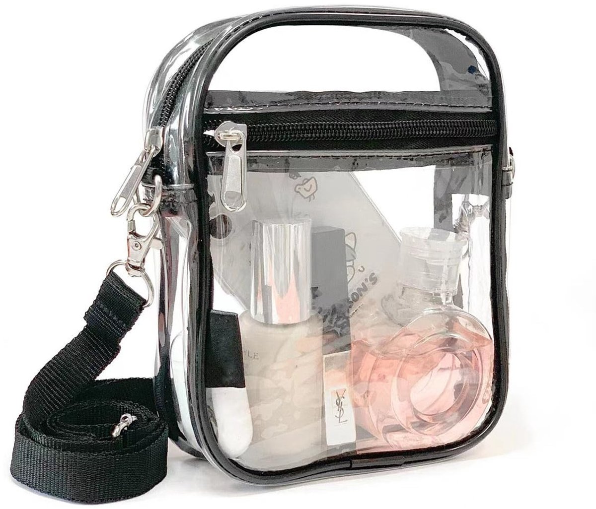 Cosensi- Schoudertas Waterdicht - Transparant PVC - Verstelbare Schouderband - Ruime Hoofdvak - Unisex - Ideaal voor Concerten - Handtas