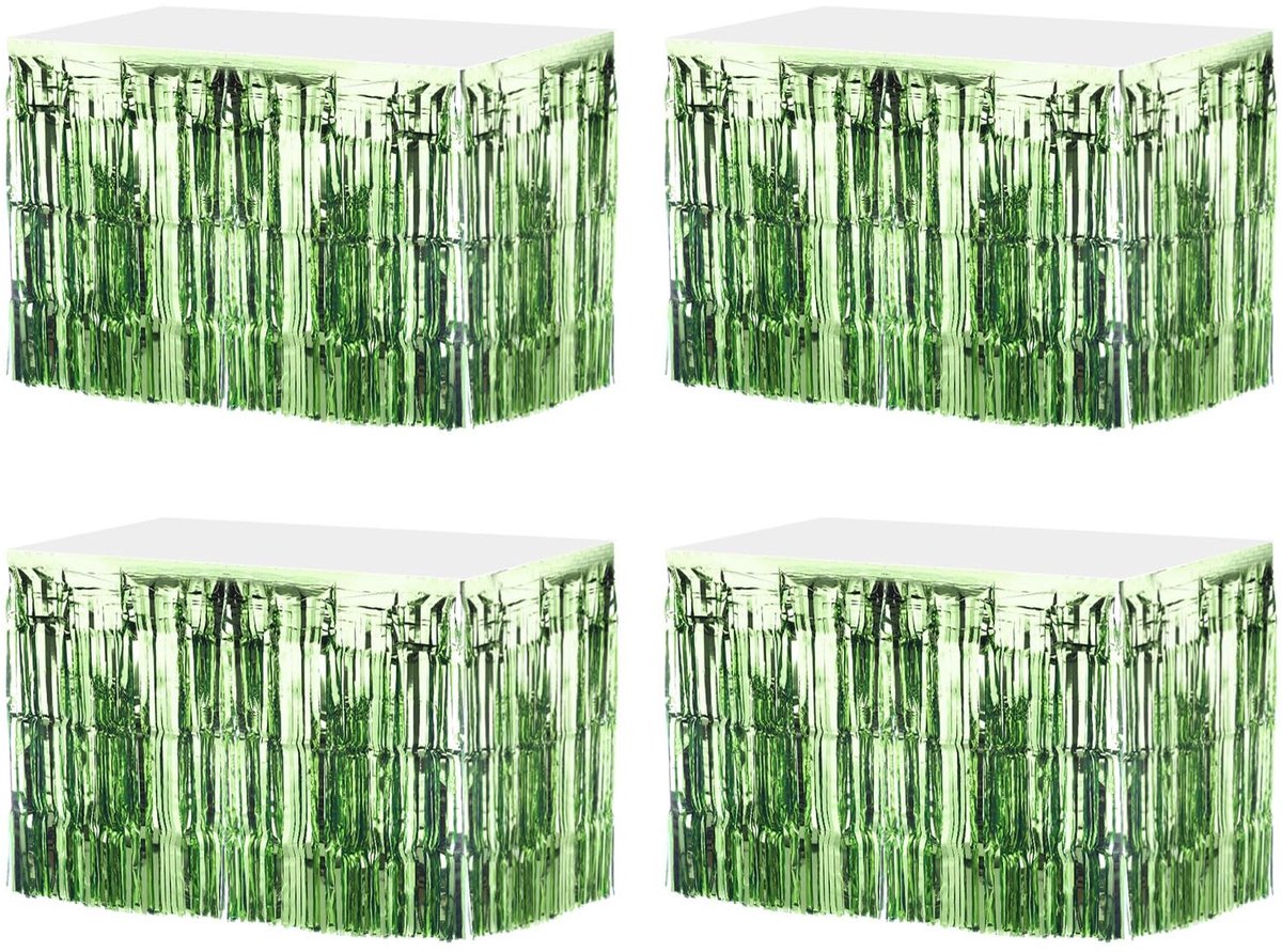 Cosensi- Tafelrok Lichtgroen - 4 Stuks - Feestdecoratie - Lametta - Bruiloft - Verjaardagsfeest - Eenvoudig te Bevestigen