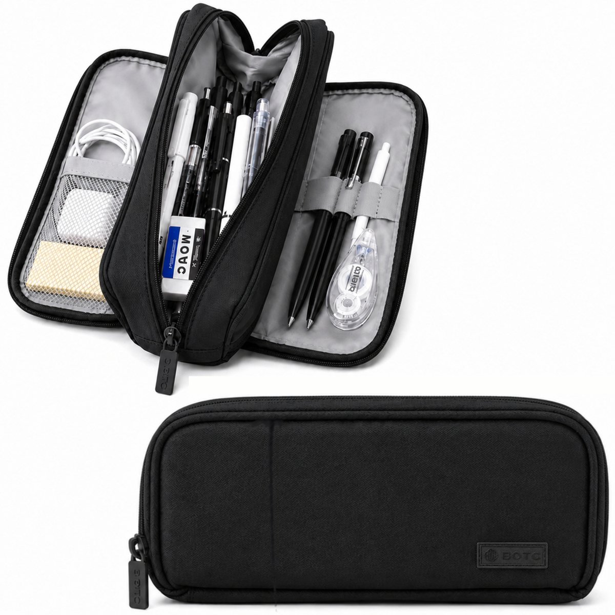 BOTC Etui - Pennenzak voor jongens en meisjes - etuis voor school – pennenzak - schoolspullen - Zwart