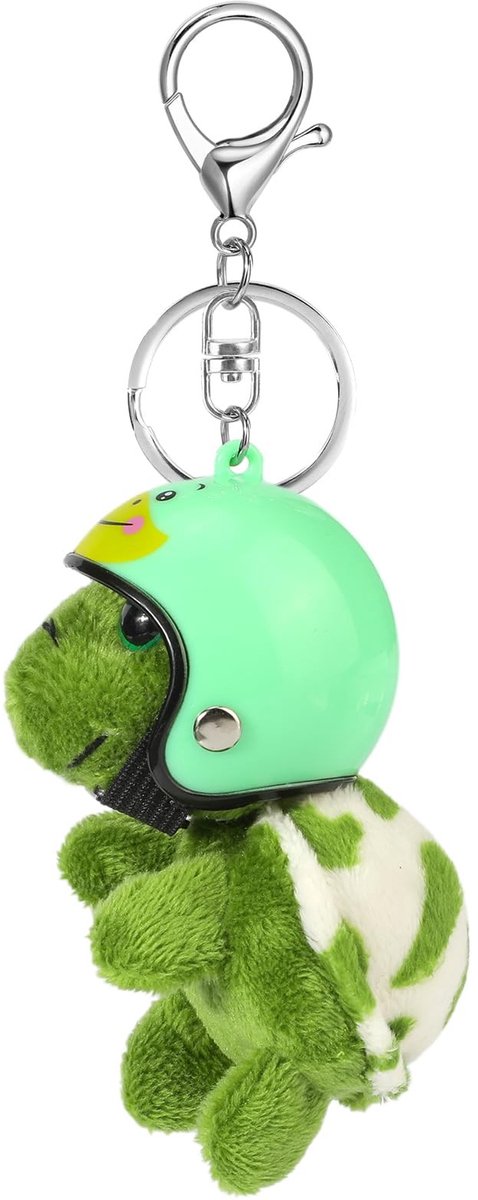 Cosensi- Sleutelhanger Schattige Pluche Schildpad - Sleutelhanger Auto - Sleutelhanger Rugzak - Sleutelhanger Handtas - Gepersonaliseerd - Afneembare Helm - Tassendecoratie
