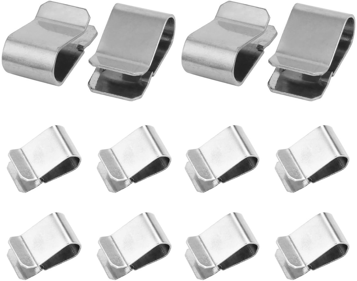 Cosensi- U-Clip 21.4 x 12 mm - Roestvrij Stalen Klem - Set van 12 - Antislip Ontwerp - Voor Licht Schacht Covers - Eenvoudige Installatie