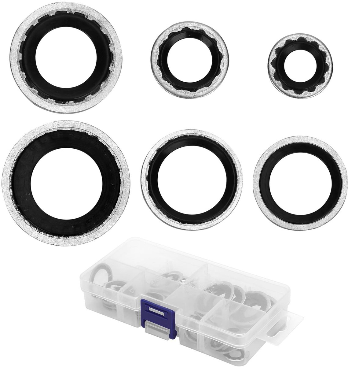 Cosensi- Airco Pakkingen 30 Stuks - A/C Compressor Dichtingen - O-Ringen - Antilek - Rubber/Metaal - 6 Maten