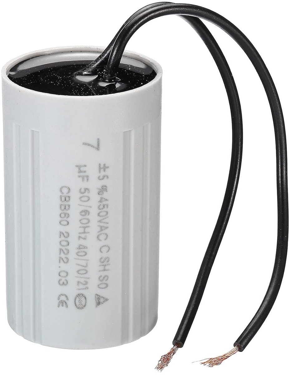 PATIKIL CBB60 7uF loopcondensator AC 450V 2 draden 50/60Hz cilinder 60x35mm voor waterpompen wasmachines motor starten