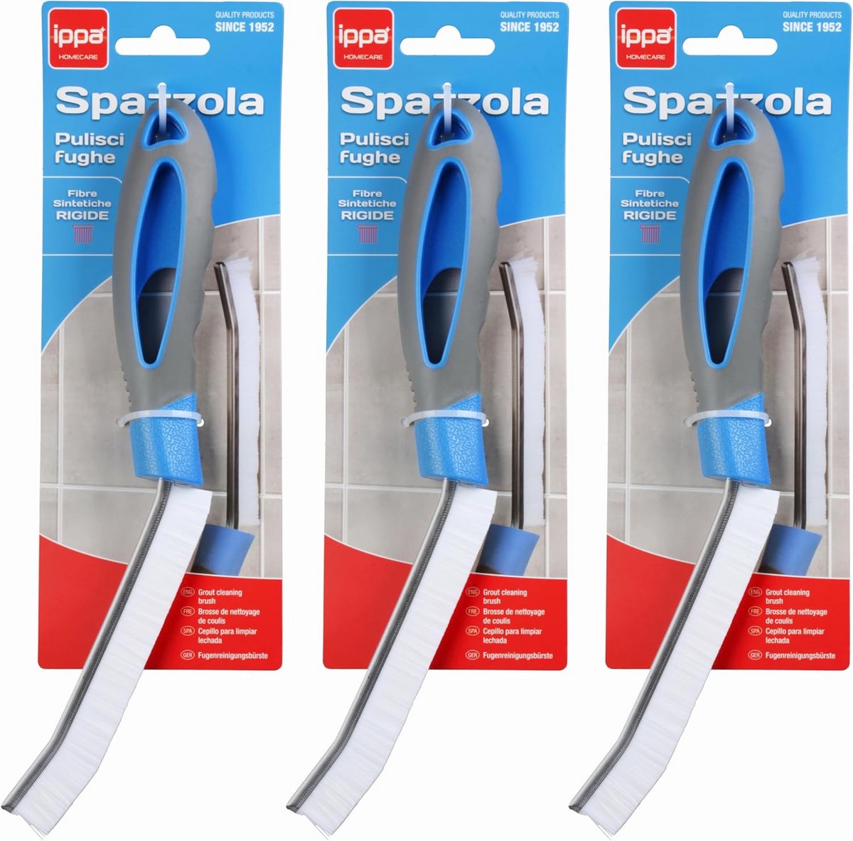 Voegenborstel, ergonomische handgreep, voegenreiniger met harde haren, reiniging van tegels, voegen, badkamer, keuken, douche, plint, fornuis