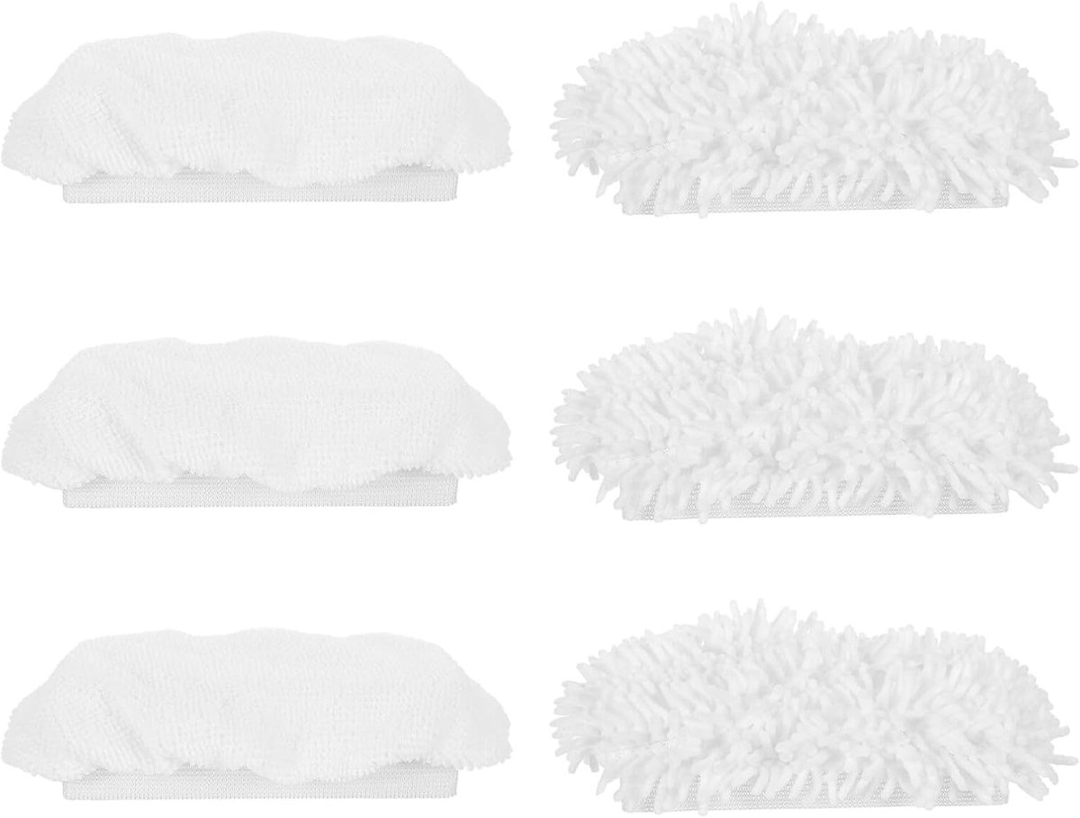 Stoomreiniger Doekjes - Vervangingspads Mop - Grondig Reinigen - Zacht Microvezelmateriaal - 6 Stuks - Wit