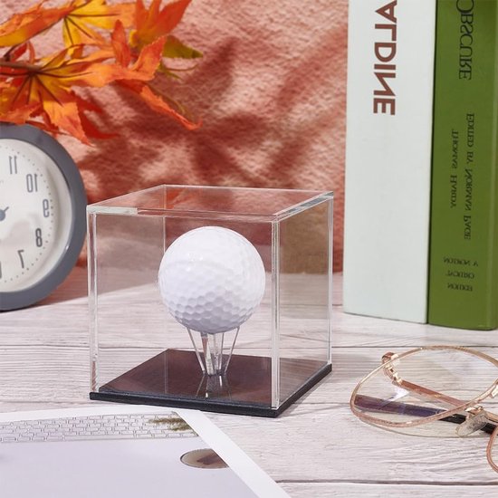 Acryl Golfbal Displaystandaard 7.5x7.5x7.5cm - Transparante Cube met Zwarte Basis voor Enkele Golfbal, Bescherming tegen Stof en Perfecte Presentatie — afbeelding 3