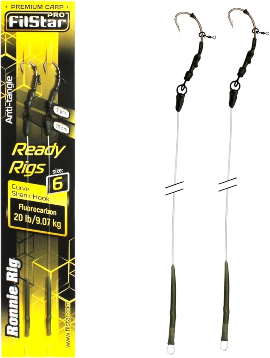 Ronnie Rig Hengelset Fluorocarbon Voerlijntje Karpervormige Haak voor Pop-up Aas