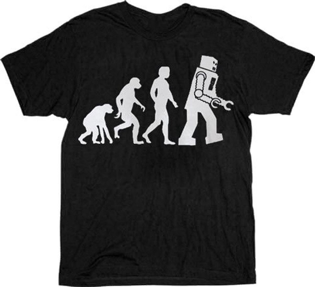 Robot Evolutie T-shirt Zwart - Populaire TV Serie The Big Bang Theory Stijl