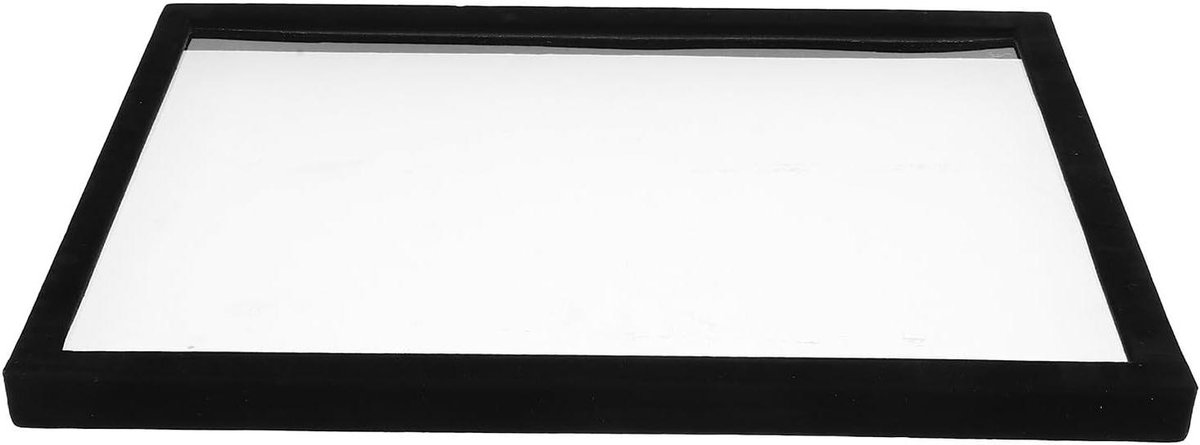 Sieradenbak met deksel - Opbergbakje sieraden - Sieraden organiseren - Stofwerend transparant deksel - 355 x 259 cm - Zwart