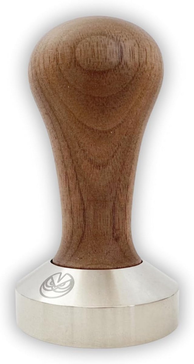 Espresso stamper 53,35mm voor 54mm IMS-precisiemanden - Italiaans walnotenhout handvat - Voedselveilige roestvrijstalen basis - Gemaakt in Italië