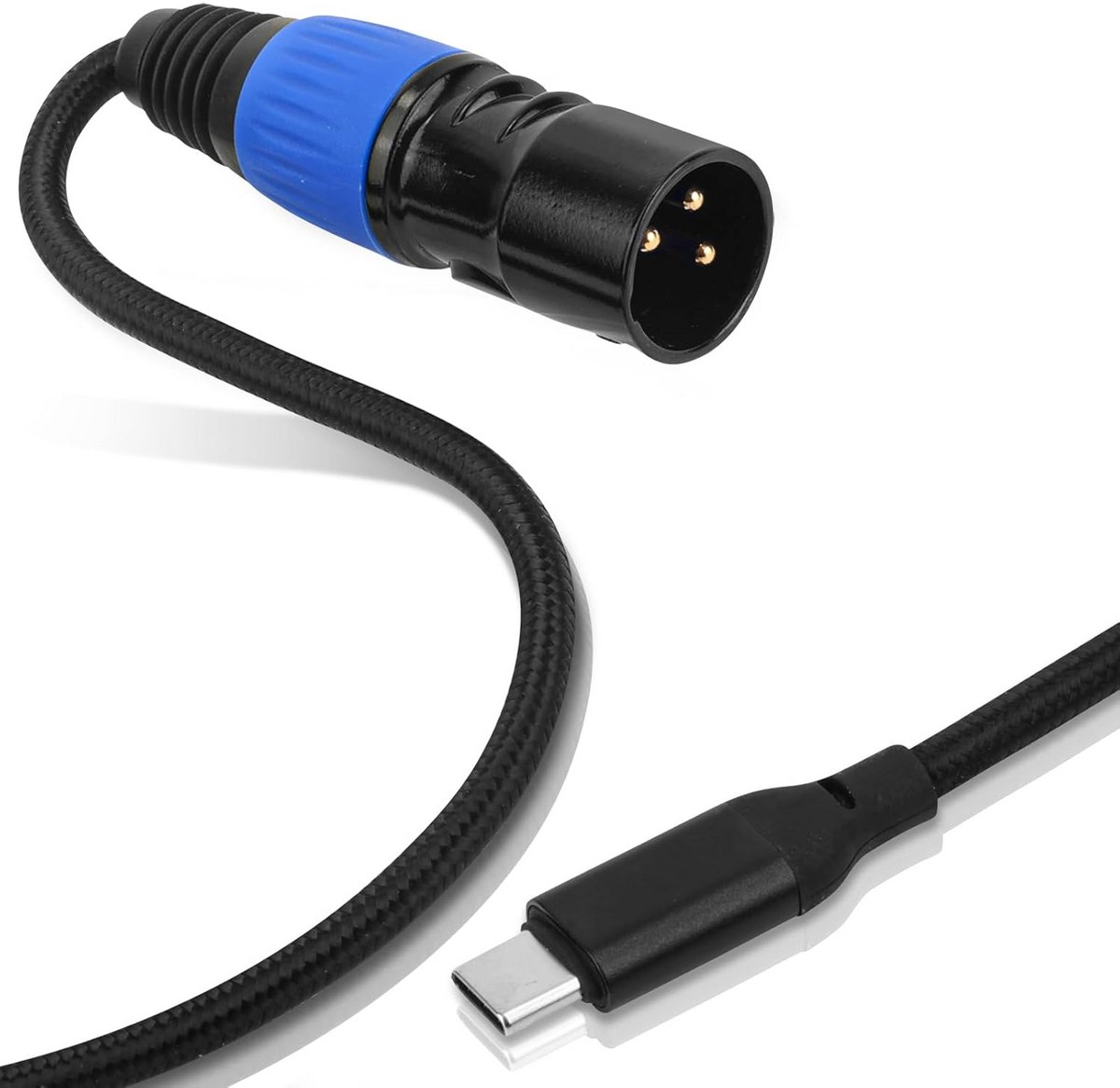 USB-C naar XLR-kabel 2 meter gevlochten nylon