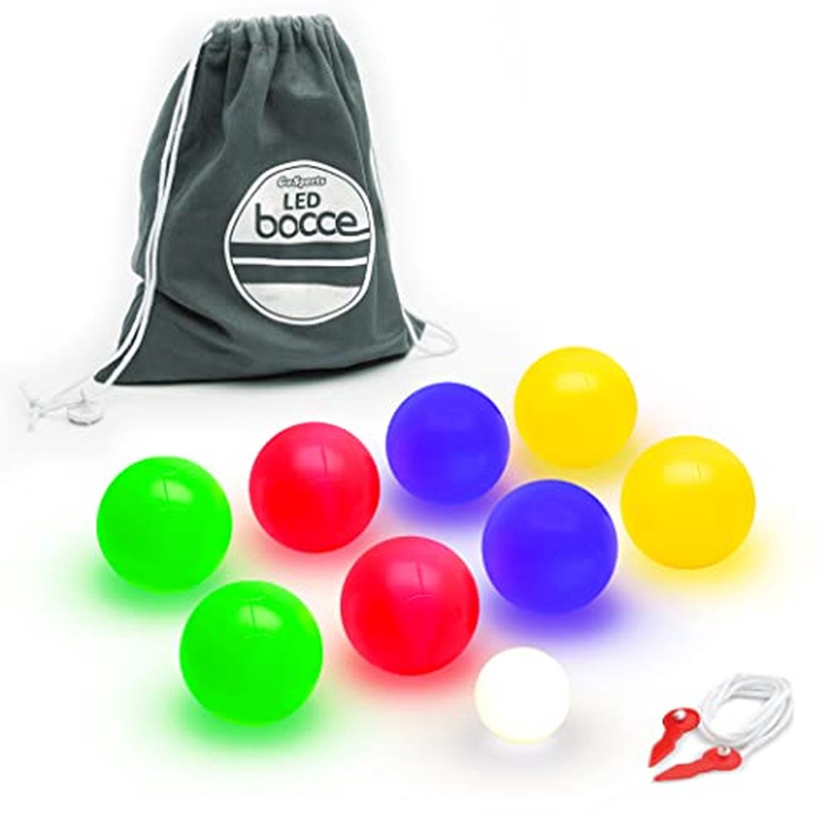 Bocce Sets met 8 Ballen, Pallino, Koffer en Lichtgevende LED Optie