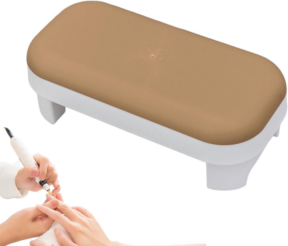 Nagel Armsteun - Manicure Handsteun - Nagelstyling Comfort - Afneembare Poten - 26.5x13x9.1cm - Zwart