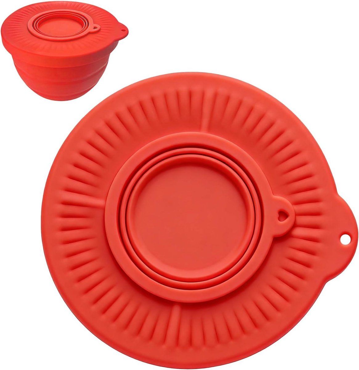 Mengkom Spatdeksel - Mixer Bescherming - Morsvrij Mengen - Opvouwbaar Ontwerp - Diameter 23 cm - Rood
