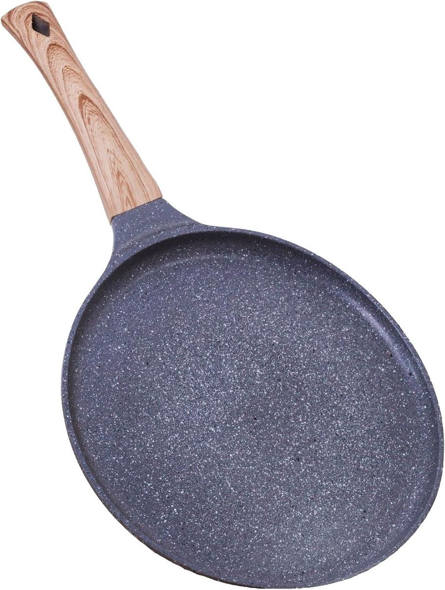 Koekenpan Antiaanbak - Pannenkoek Pan - Keuken Gebruik - Afneembaar Handvat - 28cm Diameter - Zwart
