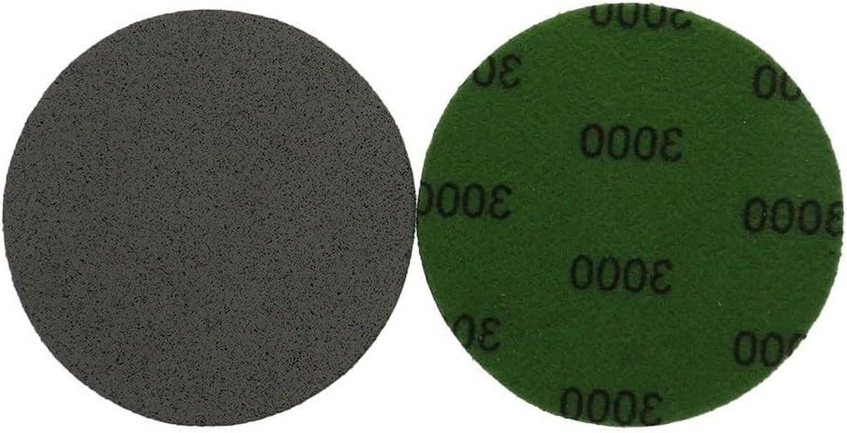 Schuim Polijstschijven - Schuurpapier Pads - Auto Lak Behandeling - P3000 Graad Slijpen - 75 mm 10 Stuks - Grijs