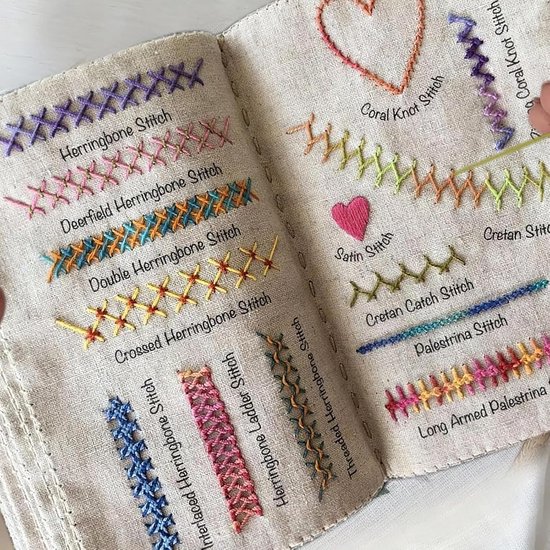 Borduurboeken Handleiding - Linnen Proeflapjes - Creatief Handwerk - Herbruikbare Materiaal - 21 x 11 cm - A — afbeelding 5