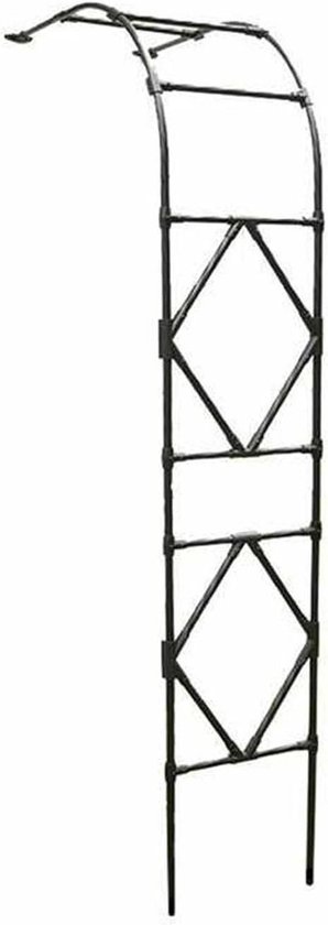 Tuinboog - Rozenrek Klimplantsteun - Planten Steunen - Stevige Metalen Structuur - 2.6x2.4x0.4m - Zwart