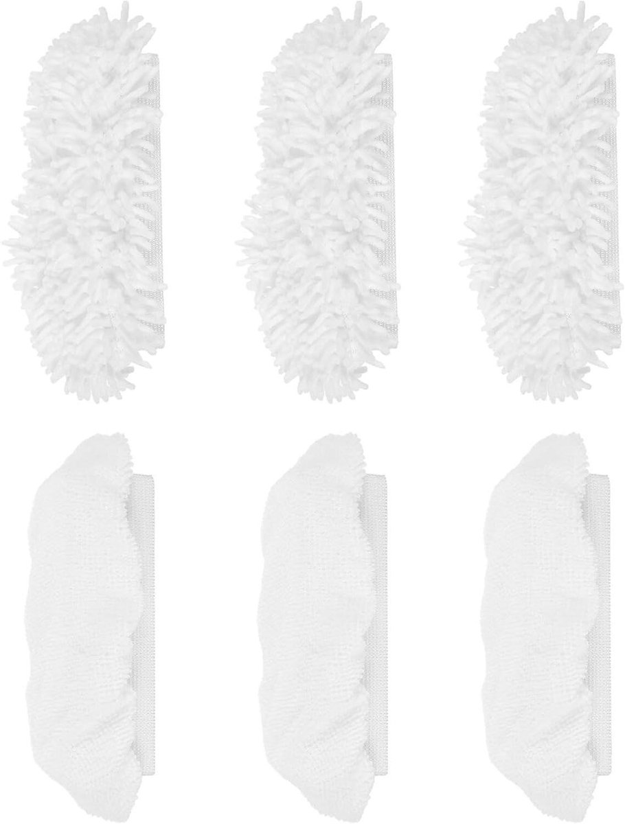 Stoomreiniger Doeken - Microvezel Pads - Vloeren Schoonmaken - Verwisselbaar en Wasbaar - 6 Stuks - Wit