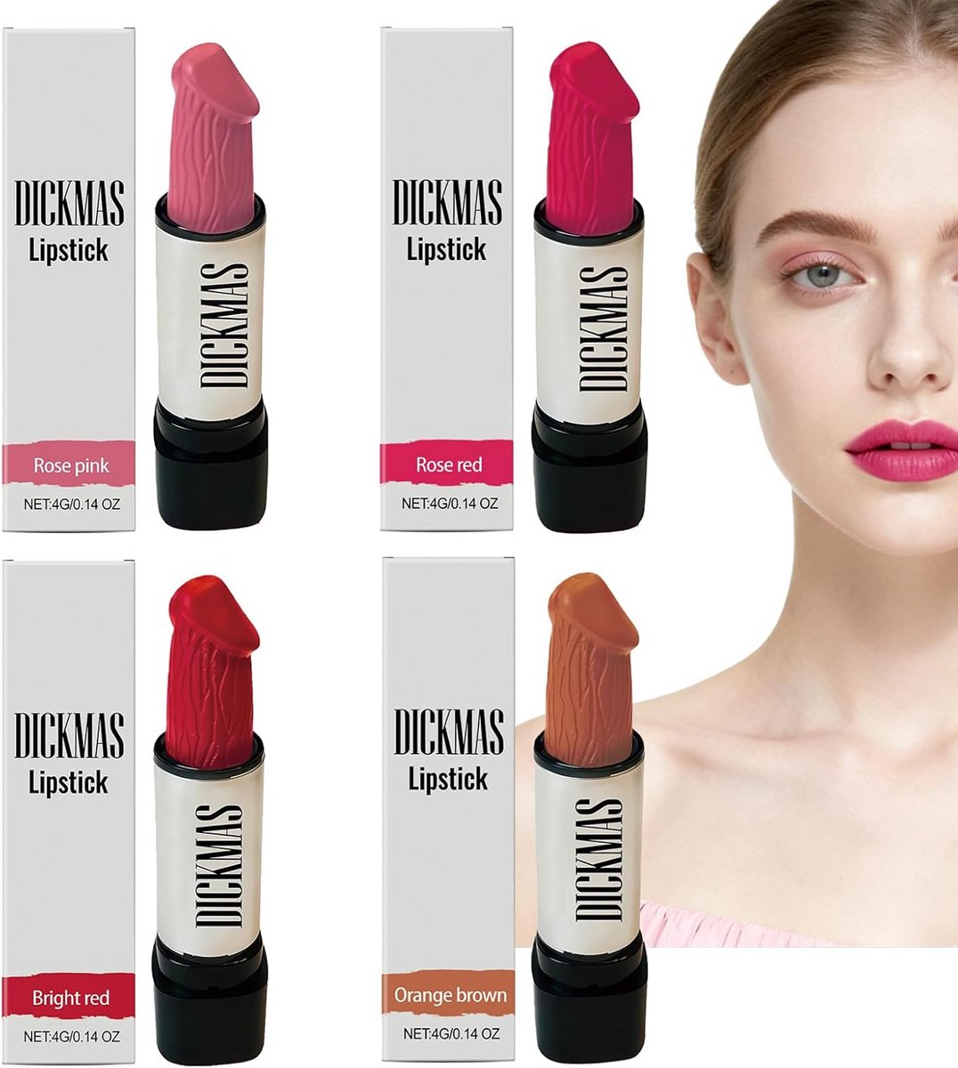 Grappige Lippenstift Cadeau Set - Feestelijke Opvallende Make-up voor Verjaardag en Feestjes