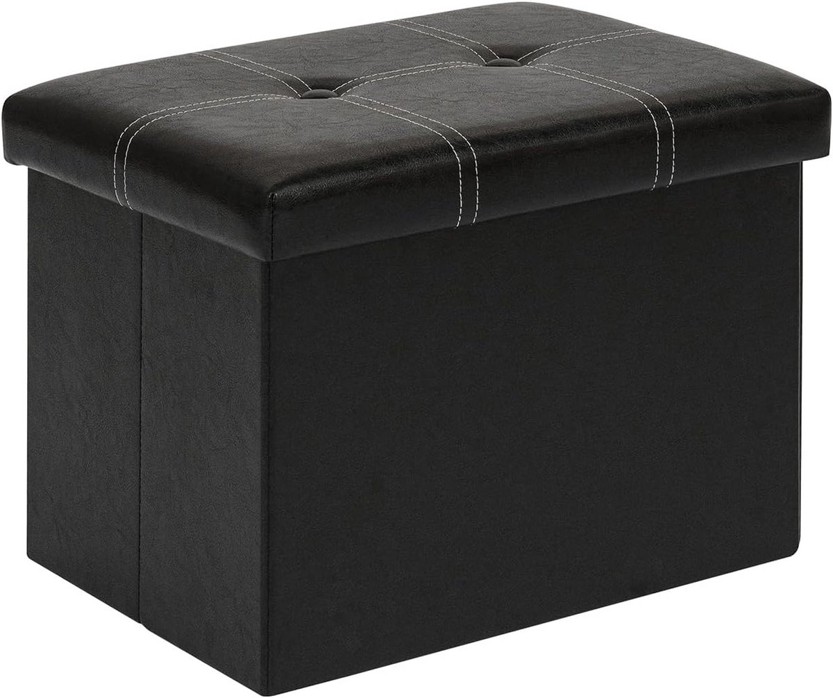 Opvouwbare Opbergkruk Rechthoekig met Hard Deksel - Zitbank voor Woonkamer en Hal (42x32x32 cm)