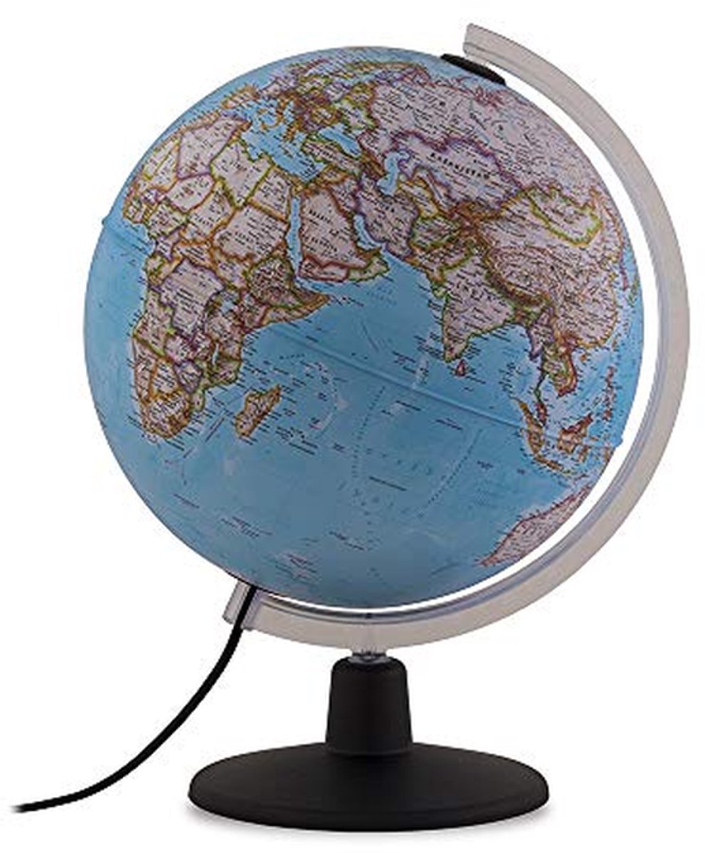 Verlichte draaibare wereldbol met Spaanse tekst - Diameter 30 cm