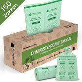 Trashure Biozakken 6 Liter - 150 Stuks - Composteerbare GFT Afvalzakken – 35 × 36 cm - EN13432 - Dispenserverpakking
