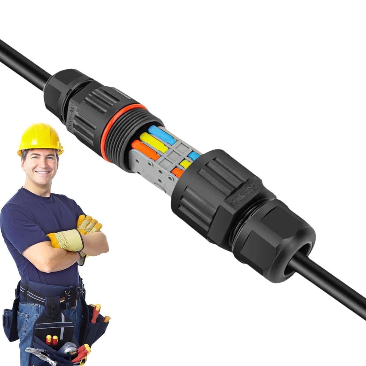Draadverbinder Waterdicht - Kabelconnector Buiten - Tuinverlichting Aansluiten - IP68 Bescherming - 32A - Meerkleurig