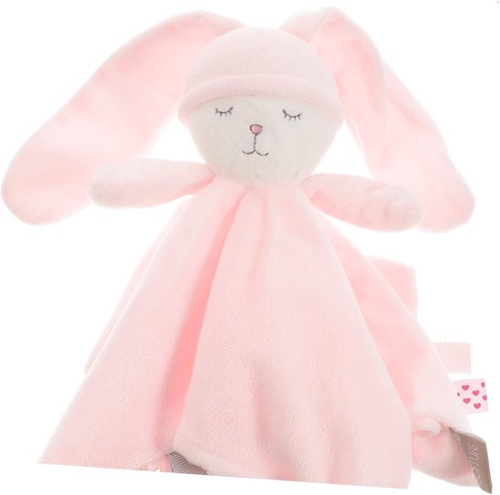 Knuffeldoekje met Konijn - Veiligheidsdeken Speelgoed - Baby Kalmeren - Stimuleert Sensorische Ervaring - 26 x 26 cm - Roze — afbeelding 5