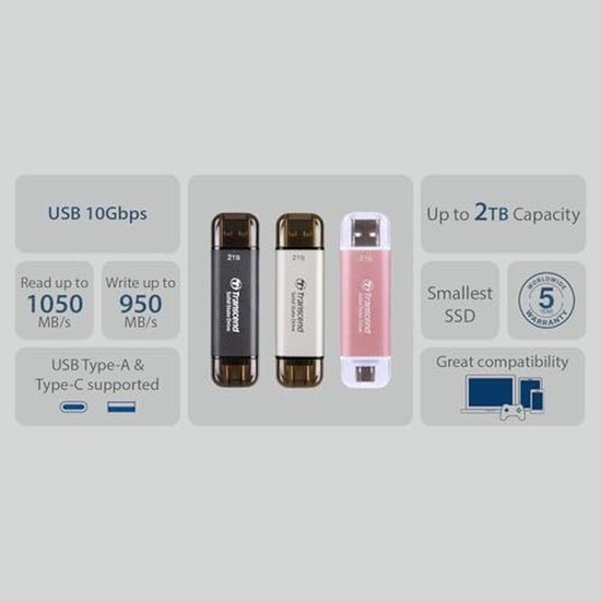 Draagbare SSD 1TB met USB Type-C - 10 Gbit/s, Compatibel met PS4/PS5 — afbeelding 4
