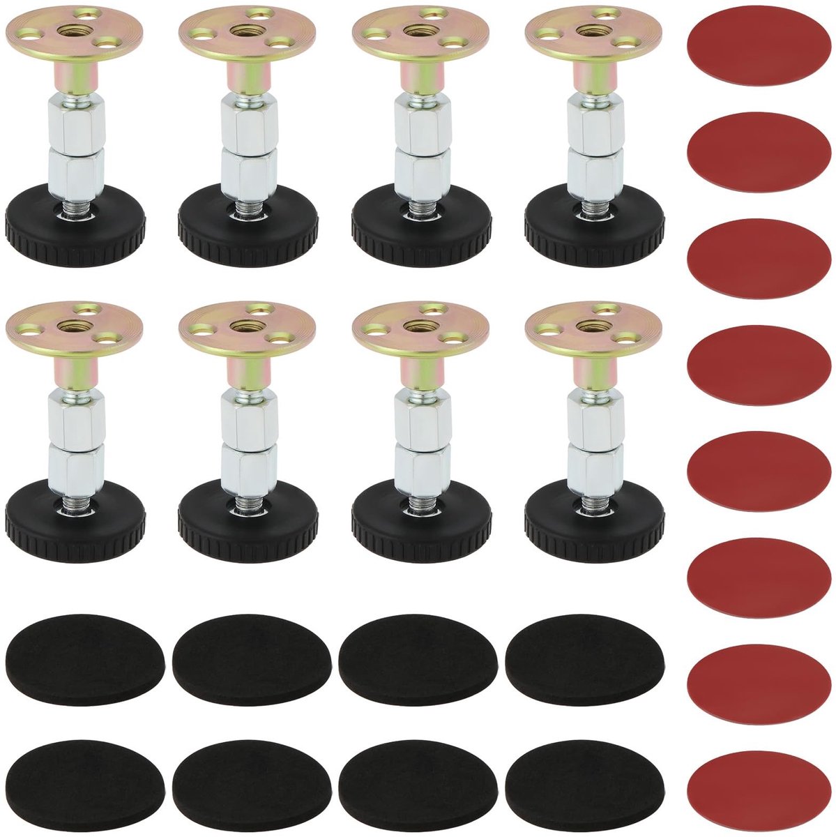 MTTproducts- Meubelpoten Verstelbaar - Meubelverhoger - Meubelpoten Set van 4 - Draagvermogen 200 kg - Hoogte 67 mm/87 mm - Antibotsing - Meubelvoeten