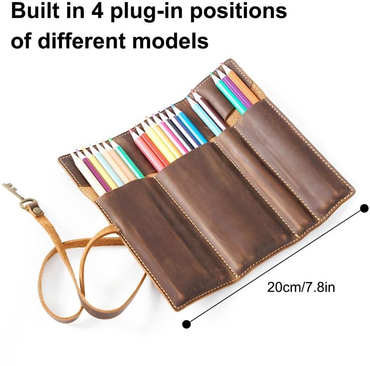 MTTproducts- Pencil Roll Handgemaakt - Lederen Organizer - Potlood Houder - Tekening Accessoire - Kunstenaars Benodigdheden - Duurzaam Materiaal - Potloodetui