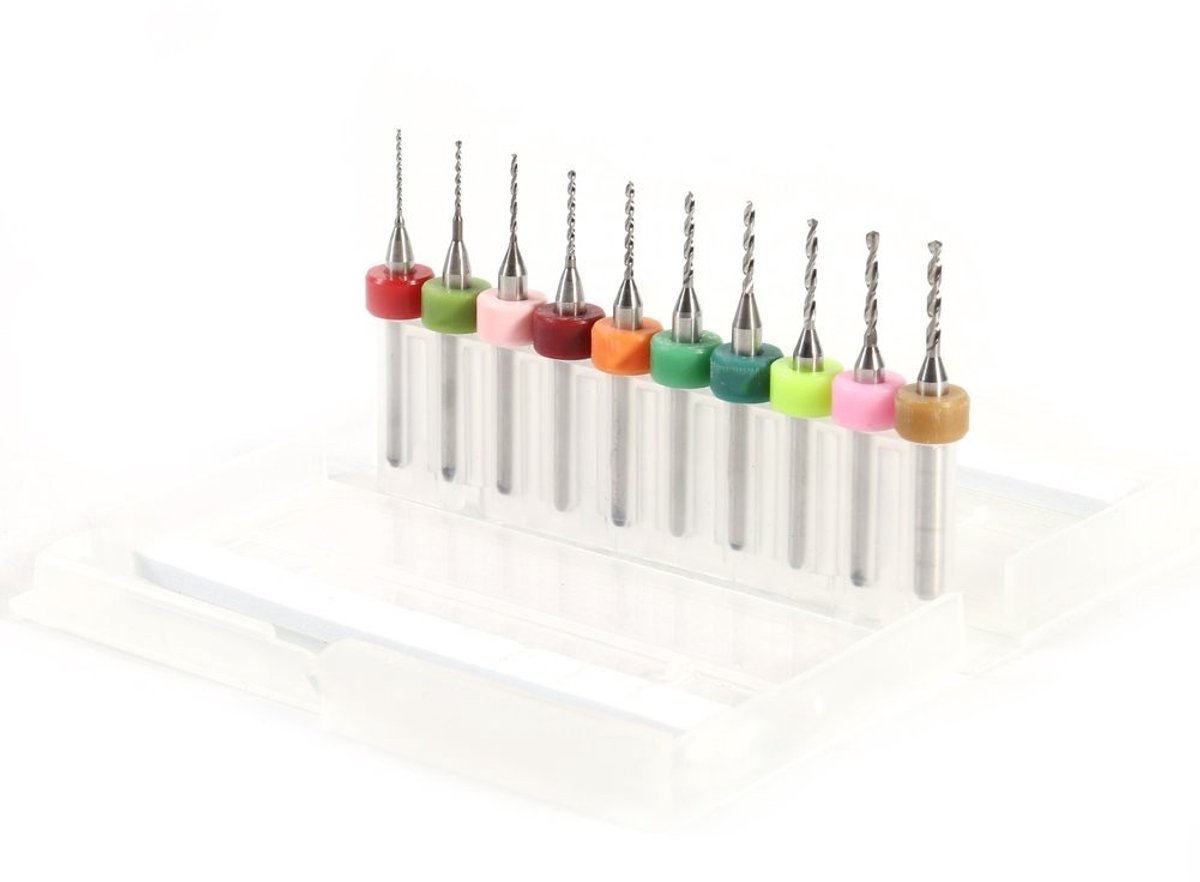 MTTproducts- Microbits 0.6mm/1.5mm - 10 Stuks - Hoge Kwaliteit - Snijrand - Opslagdoos - Lage Weerstand - Verbeterde Gatwandkwaliteit - Boor