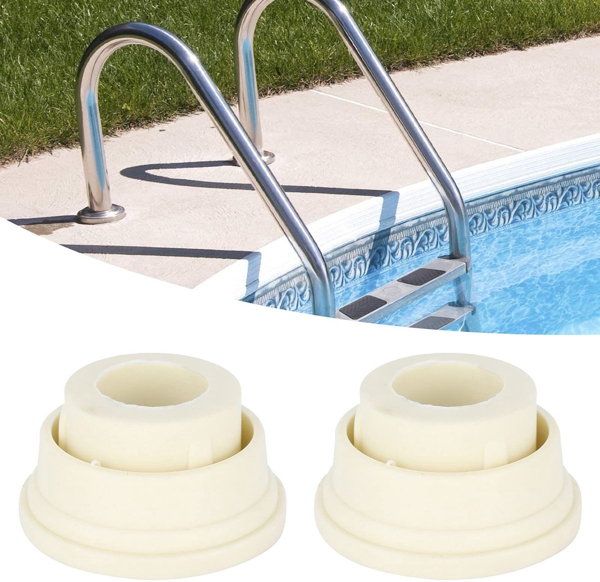 MTTproducts- Ladderbumpers rubber - Zwembadtrap accessoires - Antislip rubberen grip - 2x Ladderbumper - Gewicht 90 g - Afmetingen 6 x 3,9 x 3,3 cm