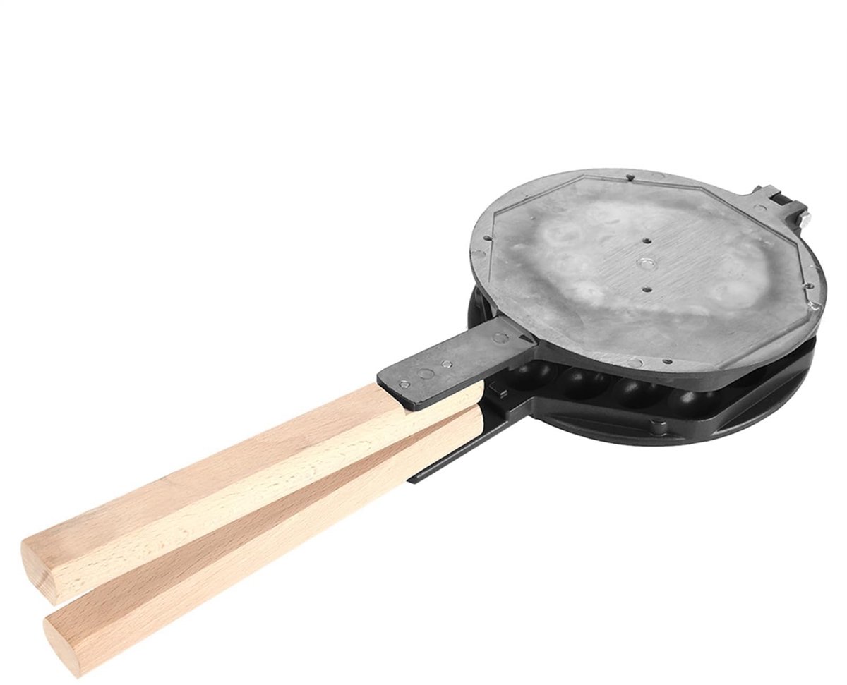 NTH products- Wafelijzer met Houten Handvat - Anti-aanbak Wafelvorm - Premium Aluminium - Eenvoudig te Gebruiken - Geschikt voor Ontbijt/Lunch - Makkelijk Schoon te Maken - Bakplaat