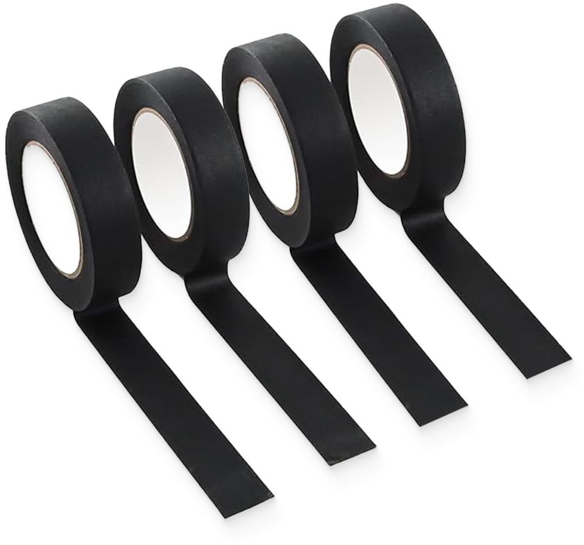 MTTproducts - Pack van 4 Zwarte Isolatietape 16mm x 15m - Hoge Temperatuur en Waterdicht voor Auto en Motor