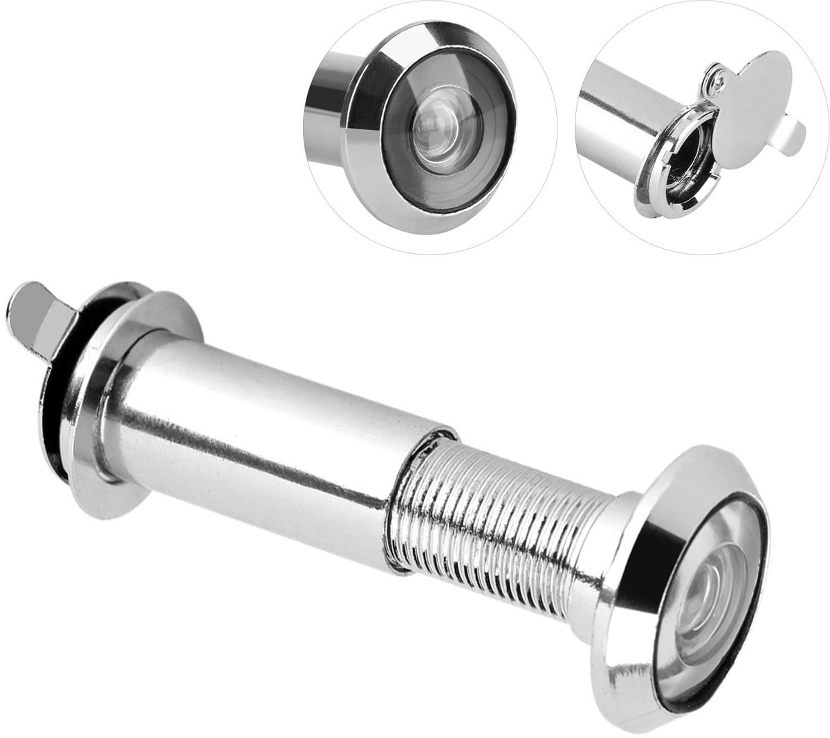 MTTproducts- Deurgatviewer 220° Hoek - Veiligheid - Geschikt voor Deurdikte 35-55mm - Eenvoudige Installatie - Geschikt voor Hout/Metaal - Privacy Bescherming - Deurgat