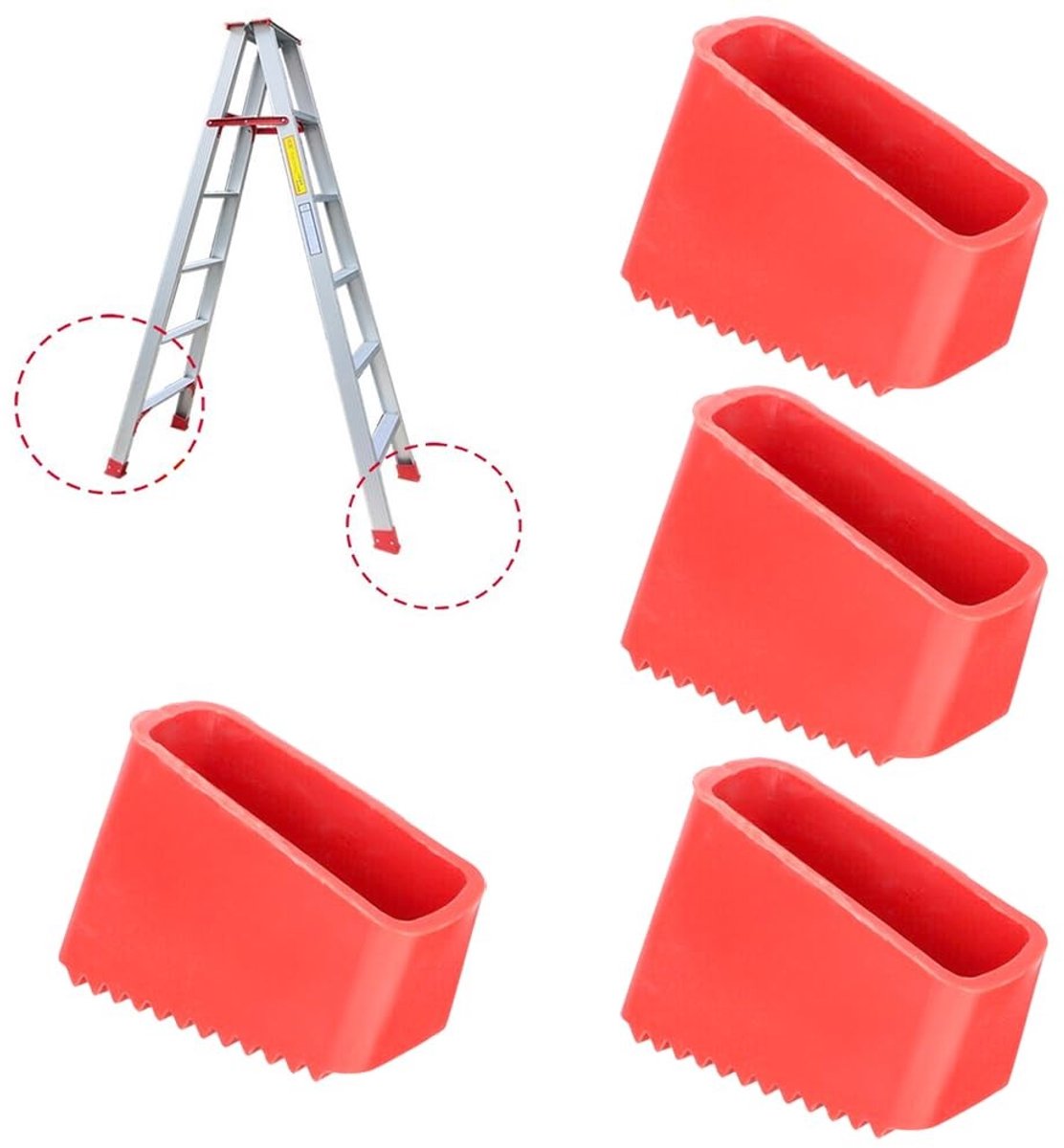 MTTproducts- Laddervoeten Antislip - Vervangende Laddervoeten - Rubber Laddervoeten - Beschermkappen voor Ladders - 4 Stuks - Binnendiameter 50x20 mm - Ladderschoenen