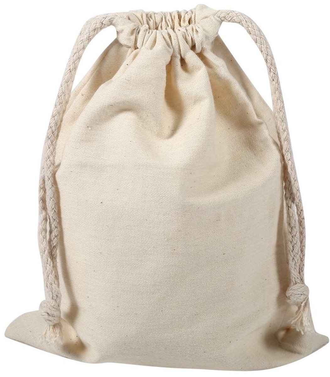 MTTproducts- Waszak Grote Capaciteit - Waszakken voor Wasgoed - Waszak met Koordvergrendeling - Natuurlijk Katoen - Milieuvriendelijk - 15x20 cm - Wasmand