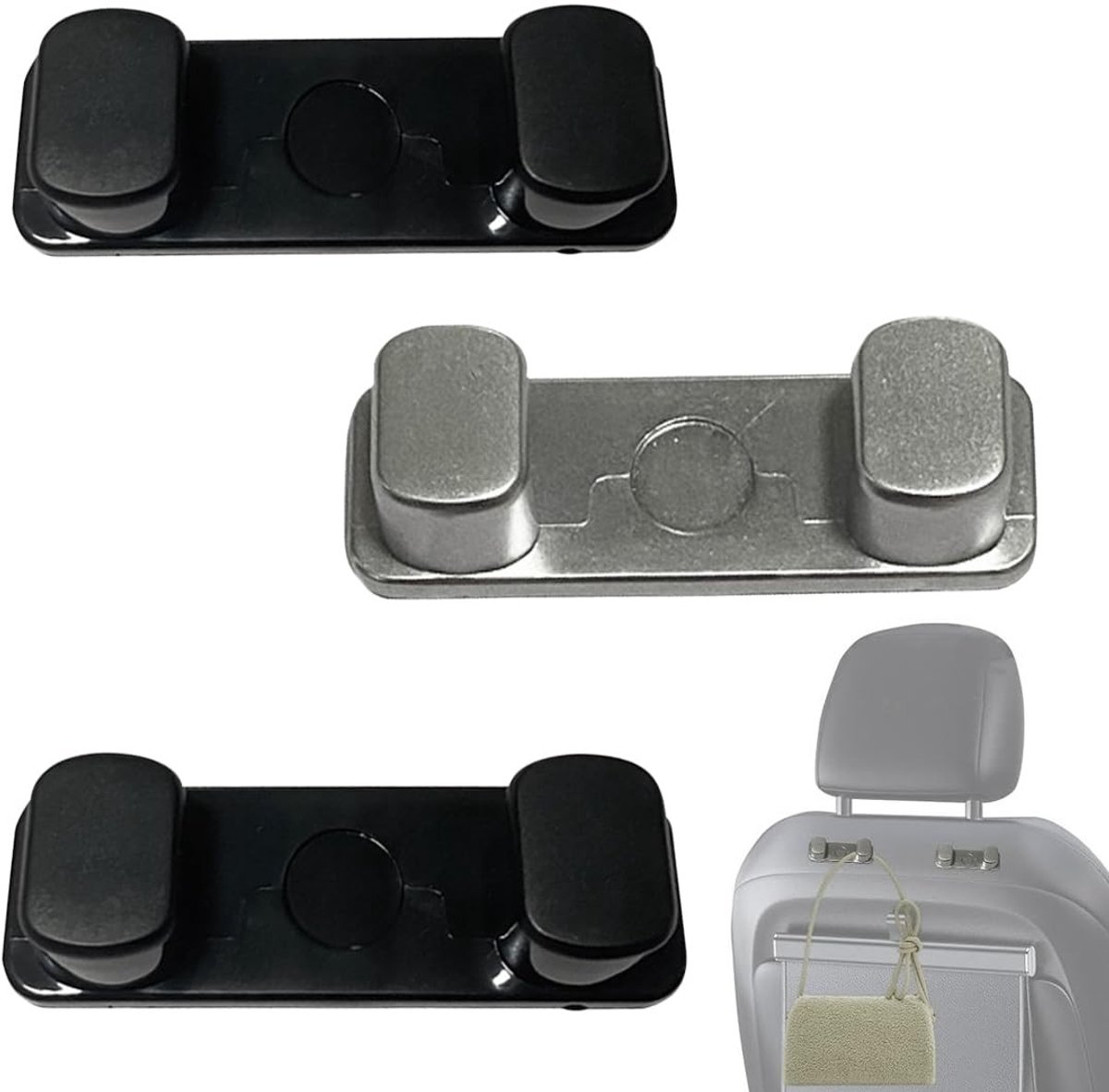 MTTproducts - Car Mini Hooks - Auto Organizer - Compact en Lichtgewicht - Zwart - Multi-Purpose Hooks - Ideaal voor Kabels en Sleutels - Geschikt voor...