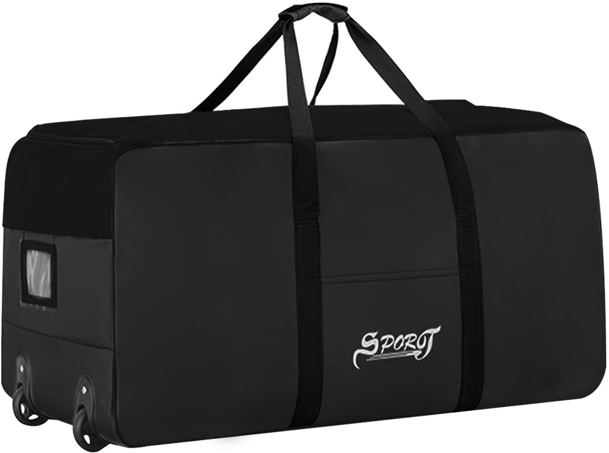 MTTproducts- Reistas 120L - Waterdichte Weekendtas - Opvouwbare Tas - Bagagetas voor Kamperen - Reistas met Wielen - Zwart 80x40x40 cm - Sporttas