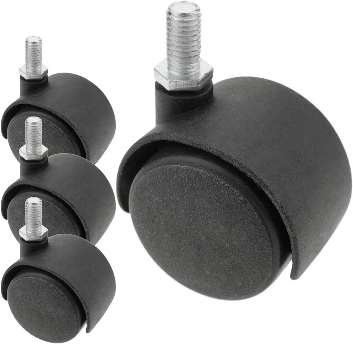 Zwenkwielen Set - Meubelwielen Rollen - Meubels Verplaatsen - 360 Graden Draaibaar - 40 mm Diameter - Zwart