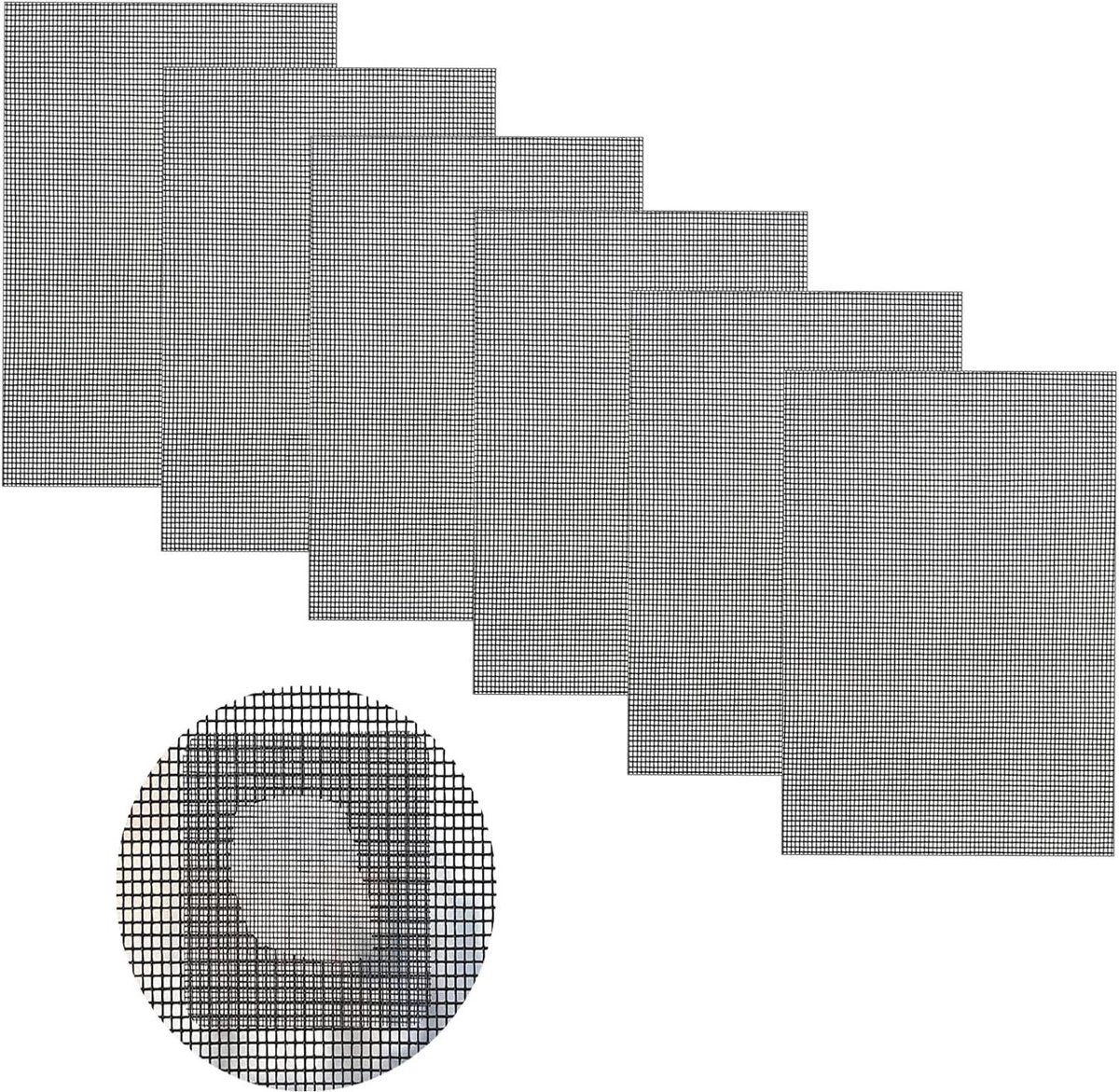 Vliegenreparatieset - Hor reparatie - Gaten dichten - Zelfklevend glasvezel - 18x13 cm - Zwart