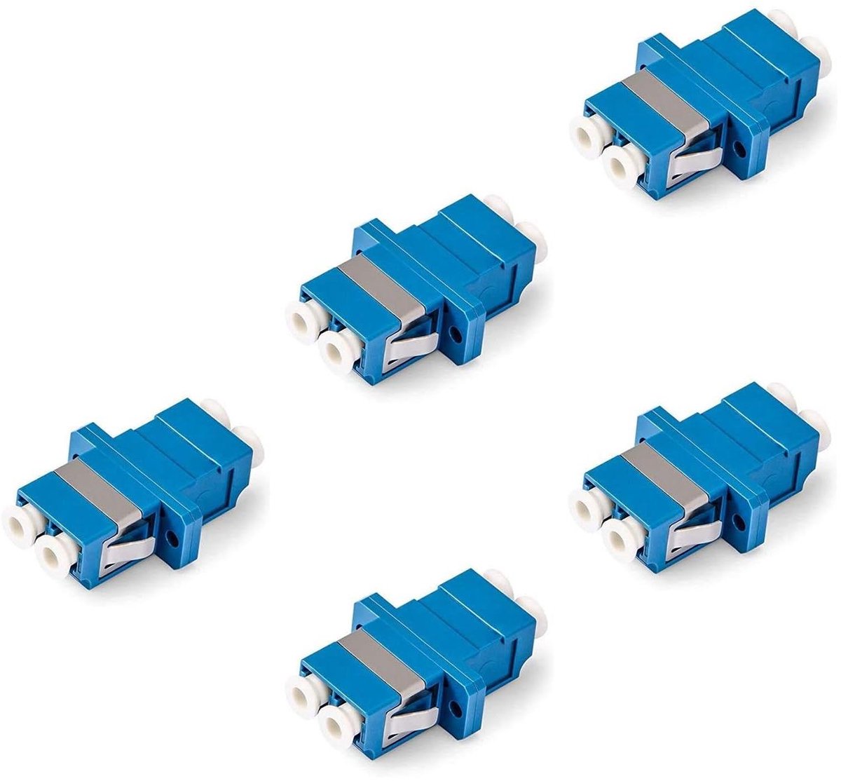 Glasvezel Adapter - LWL Koppeling - Netwerk Uitbreiden - Duplex Single-mode - 5 stuks - Grijs