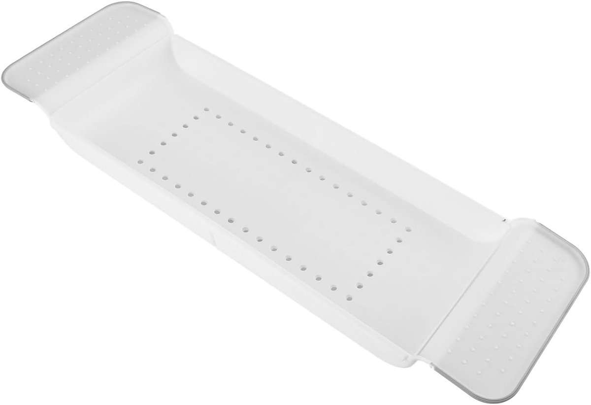 Badkamerblad, Bad Caddy, Bad Tafel - Stevige Plaatsing voor Toilet en Badaccessoires, Wit