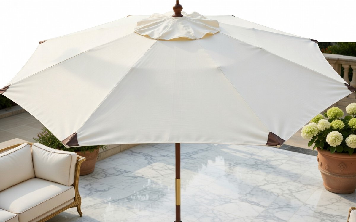 Premium Zweefparasol 240 cm Kantelbaar met Windventilatie, UV-bescherming 50+, Waterafstotend Polyester, Houten Mast & Trekkoord Systeem – MedaHomeStore