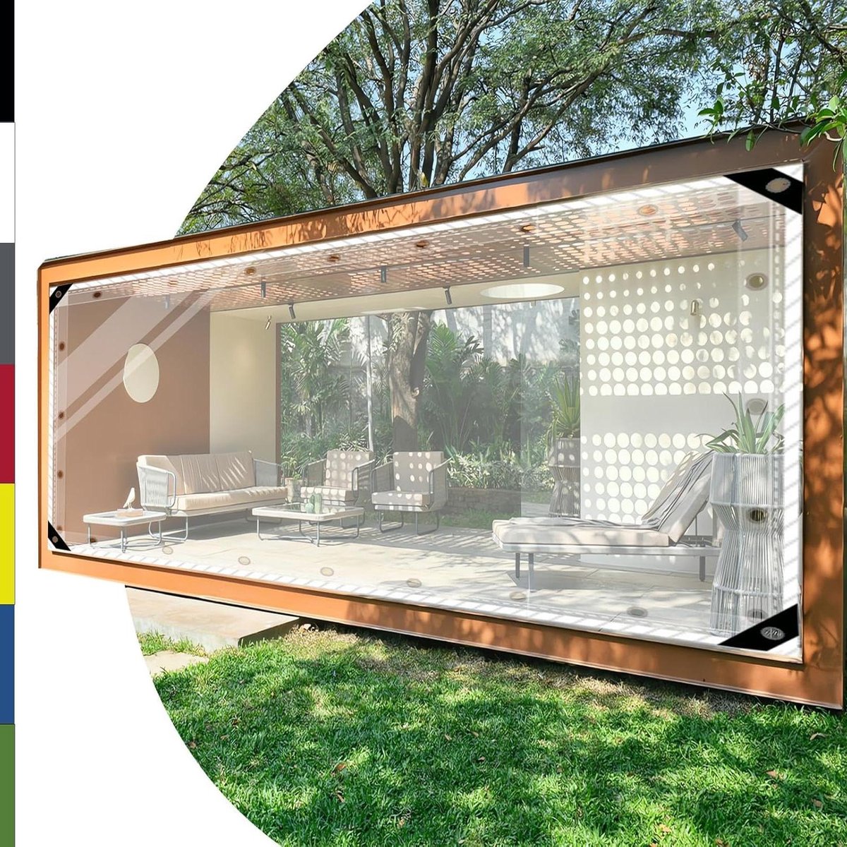 Transparant Zeil - Afdekzeil PVC - Buitenruimte Afschermen - Versterkt PVC Materiaal - 28m x 5m - Transparant