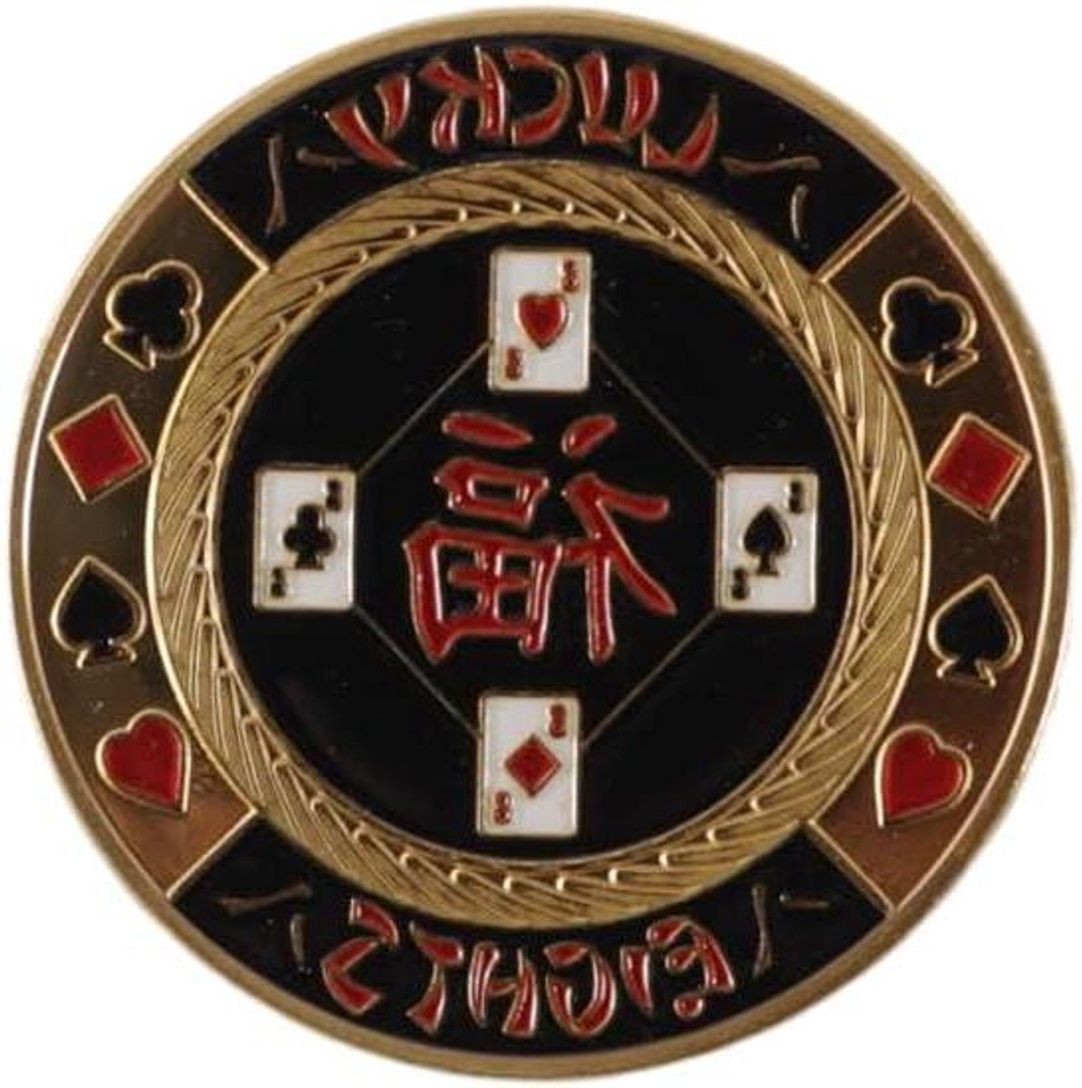 Poker Kaart Beschermer - Kaart Beschermingsmunt - Beschermt Kaarten - Gouden Coating - 40 x 40 x 3 mm - Goud