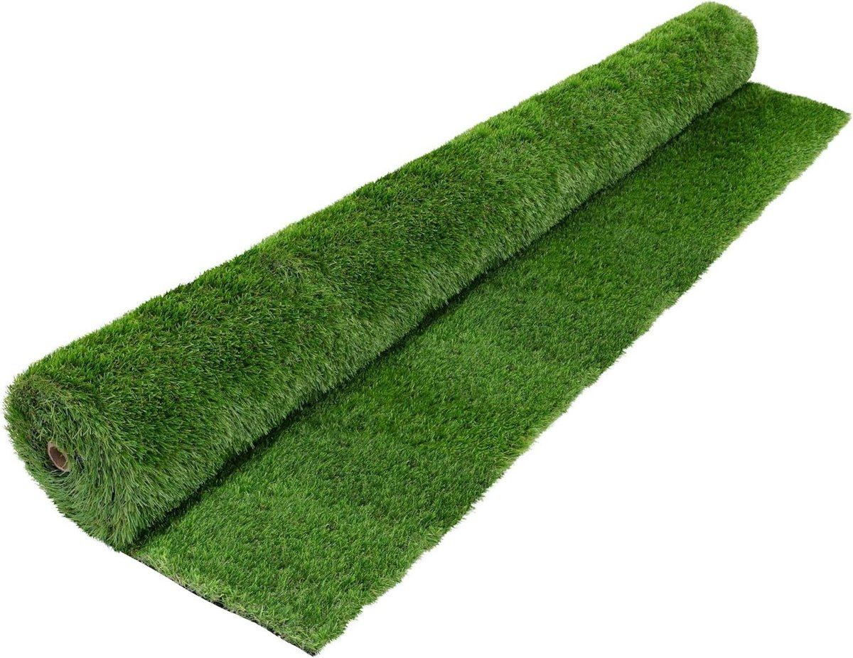 Kunstgras Rol - Nepgras Grastapijt - Tuin Balkon Terras - UV Bestendig Waterdoorlatend - 150x300 cm - Groen